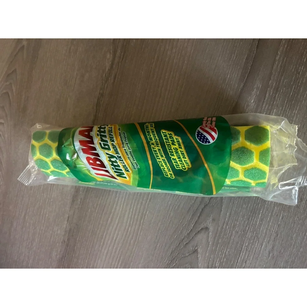 NEW Libman Nitty Gritty Roller‎ Mop Refill Green Yellow Sponge #02011 New